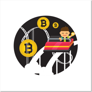 Funny Bitcoin Currency Rollercoaster Hodl Bitcoin Posters and Art